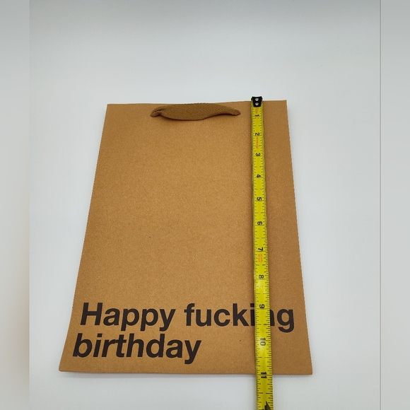 "Happy Fucking Birthday" Kraft Gift Bag 11x8x4 Minimal Humor Funny Birthday - Picture 2 of 4